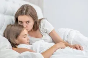 Mom with her daughter who has a mental health condition